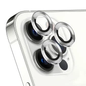 iPhone 15 Pro / 15 Pro Max Mercek Lens Kamera Koruyucu SİLVER thumbnail 1