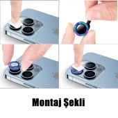 iPhone 13 Pro Max Kamera Koruyucu Mavi thumbnail 3