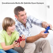 Cosmostech PS2 Controller Oyun Kolu , Titreşimli Gamepad Joystick Mavi thumbnail 7
