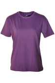 Kadın Bisiklet Yaka Basic Mor T-Shirt thumbnail 1