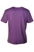 Kadın Bisiklet Yaka Basic Mor T-Shirt thumbnail 4