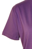 Kadın Bisiklet Yaka Basic Mor T-Shirt thumbnail 3