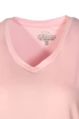 Kadın V Yaka Basic Pembe T-Shirt thumbnail 4