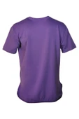 Kadın V Yaka Basic Mor T-Shirt thumbnail 3
