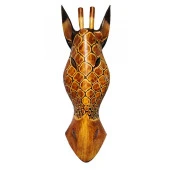 Ahşap Zürafa Mask 50 cm Duvar Dekoru thumbnail 1