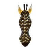 Ahşap Zürafa Mask 50 cm Duvar Dekoru thumbnail 2