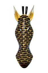 Ahşap Zürafa Mask 50 cm Duvar Dekoru thumbnail 7