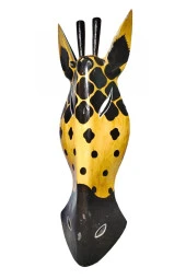 Ahşap Zürafa Mask 50 cm Duvar Dekoru thumbnail 10