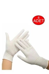 Pudrasız Lateks Muayne Eldiveni 6 adet 3 çift thumbnail 1