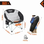 KingCamp MOONGAZER SANDALYE (BLACK/GREY) thumbnail 7