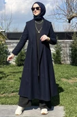 Selin Lacivert Kaşe Kaban thumbnail 9