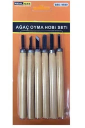 sofhappyy Real Özs 6 Parça Ahşap Ağaç Oyma Hobi Seti thumbnail 3