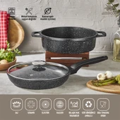 Amboss Montana 3 Parça Granit Set (Siyah) thumbnail 1