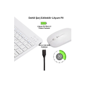 Ultra İnce Taşınabilir Kablosuz Bluetooth Klavye Mouse Seti thumbnail 4