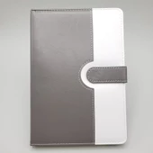 Çizgili Termo Deri Defter Gri thumbnail 1