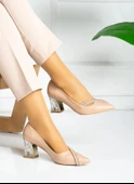 Feles Çift Şerit Stiletto Kadın Topuklu Ayakkabı thumbnail 5