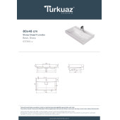 Cerastyle Turkuaz Sharp Etajerli Lavabo 80x48 Cm thumbnail 6
