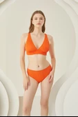 Turuncu Reps Üçgen Tek Üst Bikini thumbnail 2