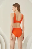 Turuncu Reps Üçgen Tek Üst Bikini thumbnail 6