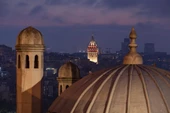 Galata Kulesi'nde Akşam - Kanvas Tablo thumbnail 1