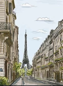 Paris Sokakları - Kanvas Tablo thumbnail 1