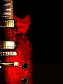 Kırmızı Elektro Gitar - Kanvas Tablo thumbnail 1
