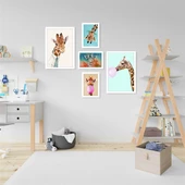 Cute Giraffe Çerçeveli Poster Seti thumbnail 1