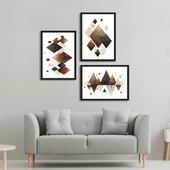 Brown Shapes Çerçeveli Poster Seti thumbnail 1