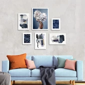 Blue White Çerçeveli Poster Seti thumbnail 1