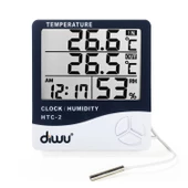 Diwu HTC-2 Problu Termometre Nem Ölçer Saat Takvim thumbnail 1