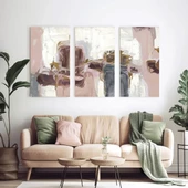Pink Üçlü Set Yağlı Boya Dokulu Tablo thumbnail 1