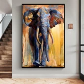 Elephant Yağlı Boya Dokulu Tablo thumbnail 1