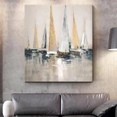 Sailboat Yağlı Boya Dokulu Tablo thumbnail 1
