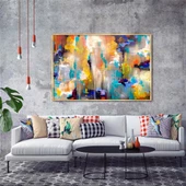 Renkli İsyan - Yağlı Boya Dokulu Tablo thumbnail 1