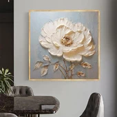 Cream Flower 3D Yoğun Yağlı Boya Tablo thumbnail 1