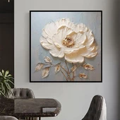Cream Flower 3D Yoğun Yağlı Boya Tablo thumbnail 1