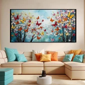 Butterflies 3D Yoğun Yağlı Boya Tablo thumbnail 1