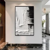 Siyah Beyaz Ahenk 3D Yoğun Yağlı Boya Tablo thumbnail 1