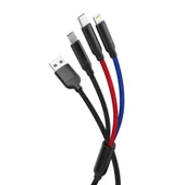 Torima 3A 3in1(Micro-Type-C-Iphone) Hızlı Şarj-Data Kablosu-U35 thumbnail 3