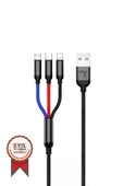 Torima 3A 3in1(Micro-Type-C-Iphone) Hızlı Şarj-Data Kablosu-U35 thumbnail 1