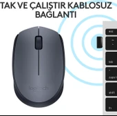 Logitech M170 Kablosuz Mouse Siyah USB 12 Ay Pil Ömrü thumbnail 4