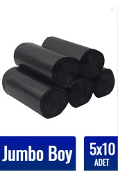 Çöp Torbası Jumbo Boy 10’lu 5 Rulo Kalın 80x110 Çöp Poşeti thumbnail 1