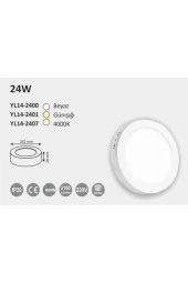 24w Sıva Üstü Yuvarlak Led Panel thumbnail 2