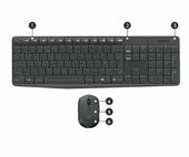 Logitech MK235 Q Türkçe Kablosuz Multimedya Siyah Klavye+ Mouse thumbnail 2