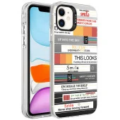 Apple iPhone 11 Kılıf Desenli  Silver Sert Kapak thumbnail 1