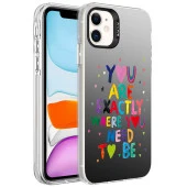 Apple iPhone 11 Kılıf Desenli  Silver Sert Kapak thumbnail 5