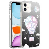 Apple iPhone 11 Kılıf Desenli  Silver Sert Kapak thumbnail 6