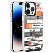 Apple iPhone 14 Pro Max Kılıf Desenli  Silver Sert Kapak thumbnail 1
