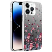 Apple iPhone 14 Pro Max Kılıf Desenli  Silver Sert Kapak thumbnail 4