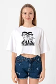 The Lighthouse Baseball Beyaz Kadın Crop Tshirt thumbnail 1